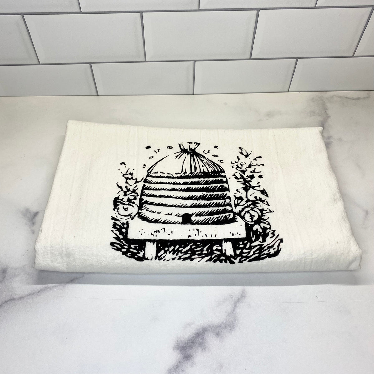Honey Bee Tea Towel - Green Bee Tea Towels