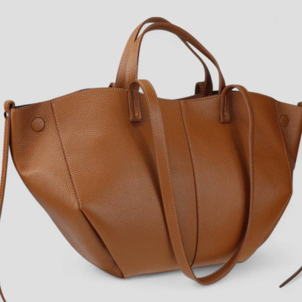 Made in Italy "NICOLE" PEBBLED LEATHER TOTE
