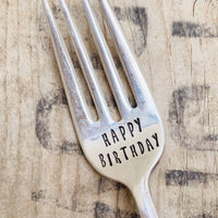 Upcycled Flatware HAPPY BIRTHDAY FORK