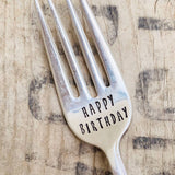 Upcycled Flatware HAPPY BIRTHDAY FORK