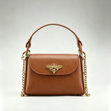 Made in Italy "BETHENNY" LEATHER BEE CROSSBODY BAG
