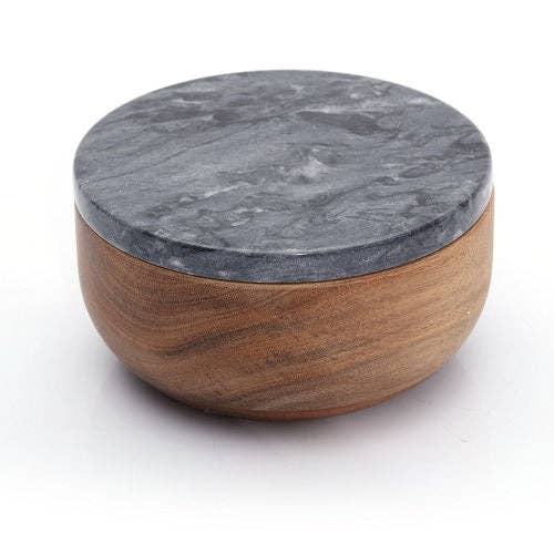 Acacia Wood MARBLE TOP BOWL