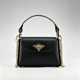 Made in Italy "BETHENNY" LEATHER BEE CROSSBODY BAG