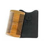 Zeus SANDALWOOD BEARD & MUSTACHE COMB WITH LEATHER SHEATH