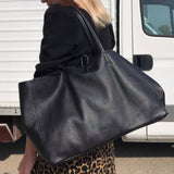 Made in Italy LEATHER TIE-CLOSURE TOTE