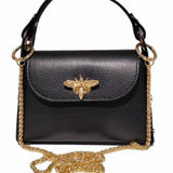 Made in Italy LEATHER BEE CROSSBODY BAG