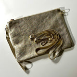 Made in Italy LEATHER ZIPPERED CLUTCH