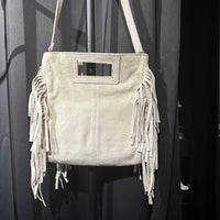 Made in Italy "LESLIE" SUEDE FRINGED BAG