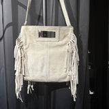 Made in Italy "LESLIE" SUEDE FRINGED BAG