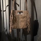 Made in Italy "LESLIE" SUEDE FRINGED BAG