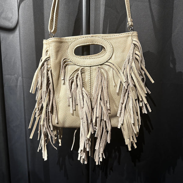 Made in Italy "SUSAN" LEATHER FRINGED BAG