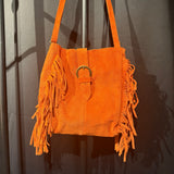 Made in Italy "LINDA" SUEDE FRINGED SHOULDER BAG
