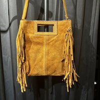 Made in Italy "LESLIE" SUEDE FRINGED BAG