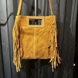 Made in Italy "LESLIE" SUEDE FRINGED BAG