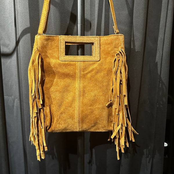 Made in Italy "LESLIE" SUEDE FRINGED BAG