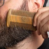 Zeus SANDALWOOD BEARD & MUSTACHE COMB WITH LEATHER SHEATH