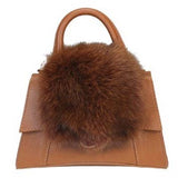 Made in Italy "NOELLE" LEATHER & FUR CROSSBODY BAG