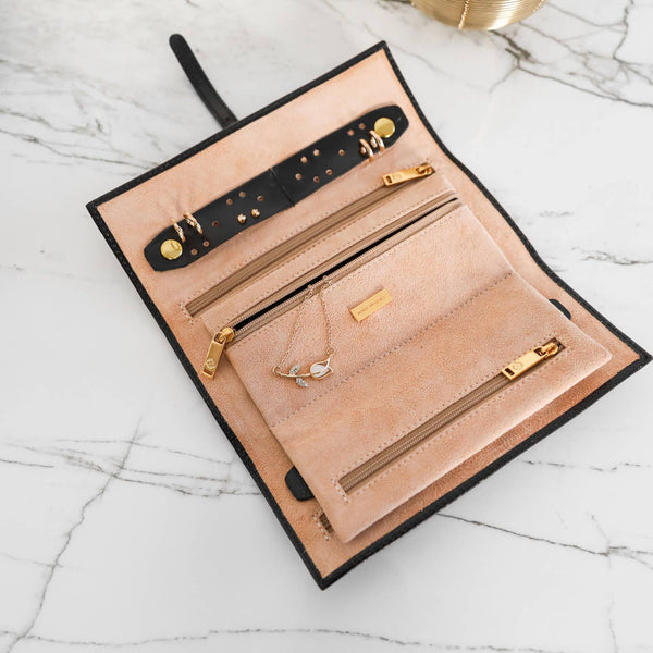 Made in Italy LEATHER JEWELRY TRAVEL CASE