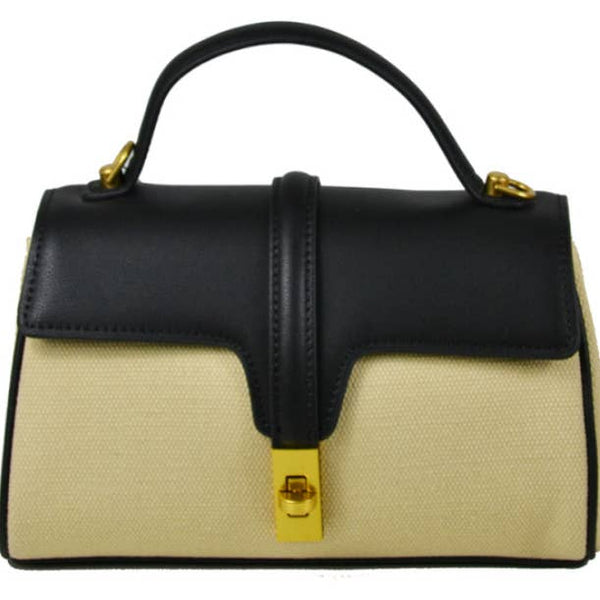 Made in Italy LEATHER & CANVAS HANDBAG