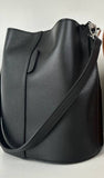 Made in Italy "SARAH" LEATHER BUCKET BAG