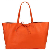 Made in Italy LEATHER TIE-CLOSURE TOTE