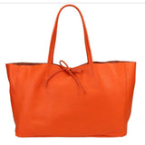 Made in Italy LEATHER TIE-CLOSURE TOTE