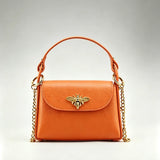 Made in Italy "BETHENNY" LEATHER BEE CROSSBODY BAG